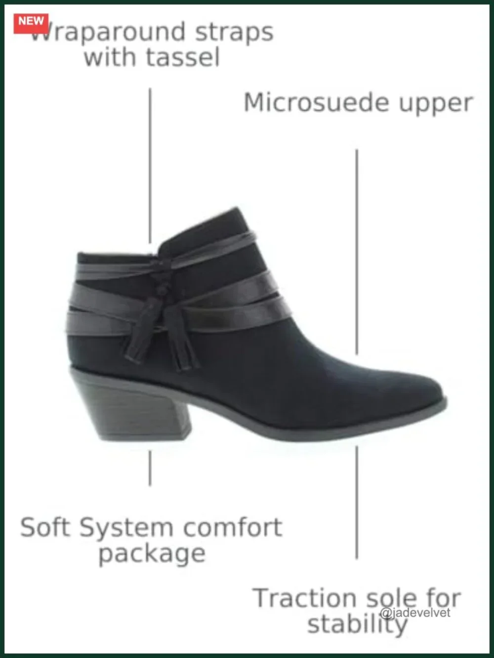 Suede Ankle Bootie with Flexible Outsole and Block Heel